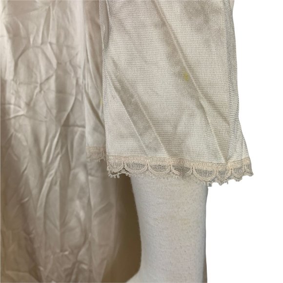 Vanity Fair Medium Vintage Gown Night Roses Lace Button Front - Picture 5 of 5